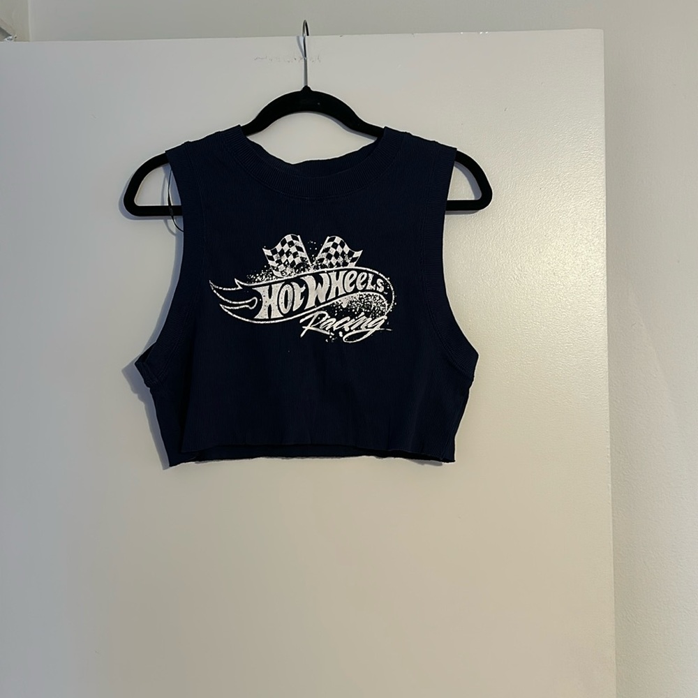 Divided Cropped Graphic Tank